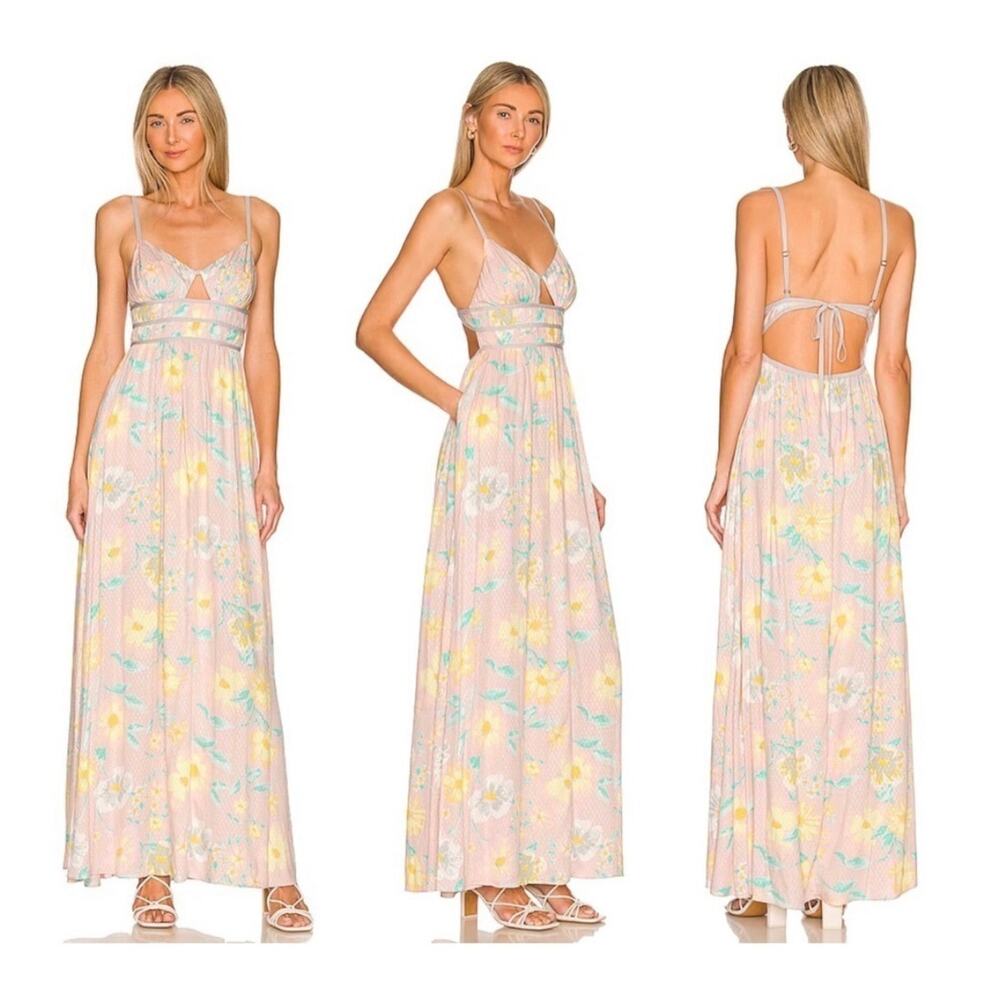 New Free People Wisteria Maxi Dress Light Combo Size Large - Picture 7 of 11